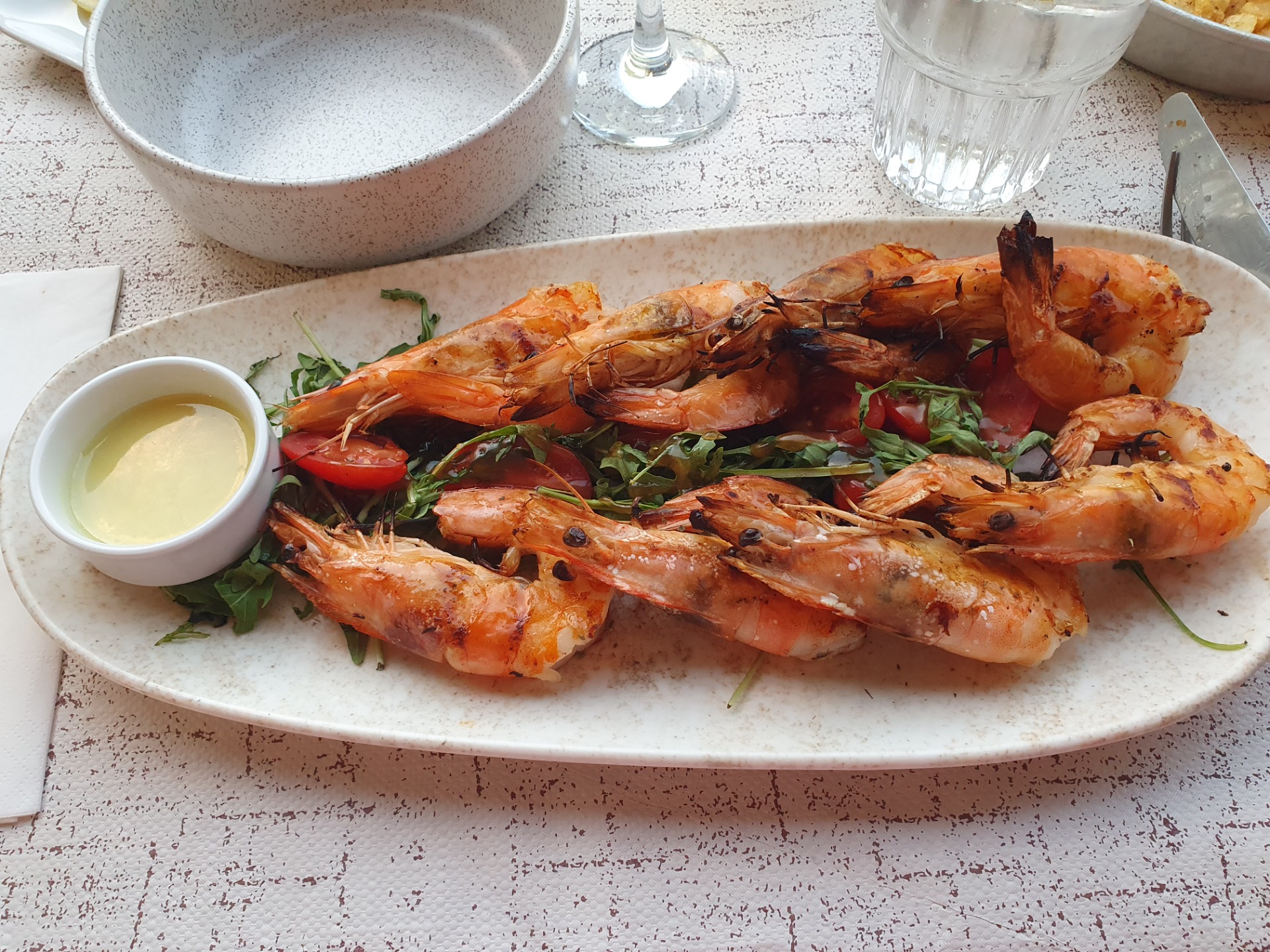 Vår 37e bröllopsdag firades i Lefkada med dessa mumsiga grillade gambas!